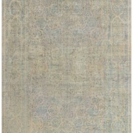 Antique Indian Floral Allover Pale Sand Hand-Knotted Wool Rug – Circa 1890 BB0095