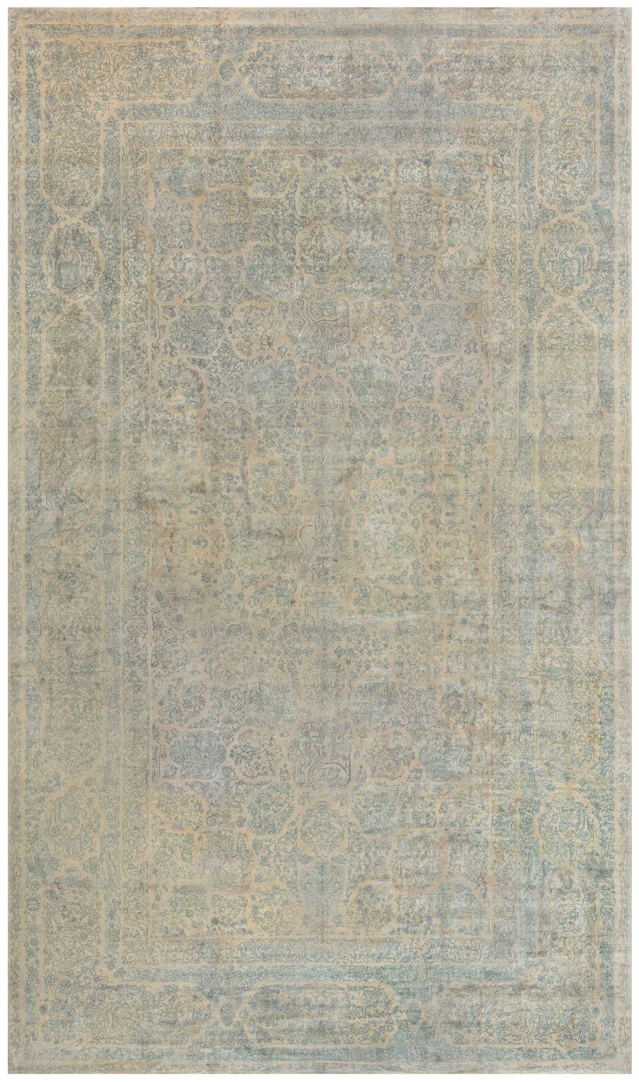 Fine Anitque Indian Animal Hand Knotted Wool Rug BB0095