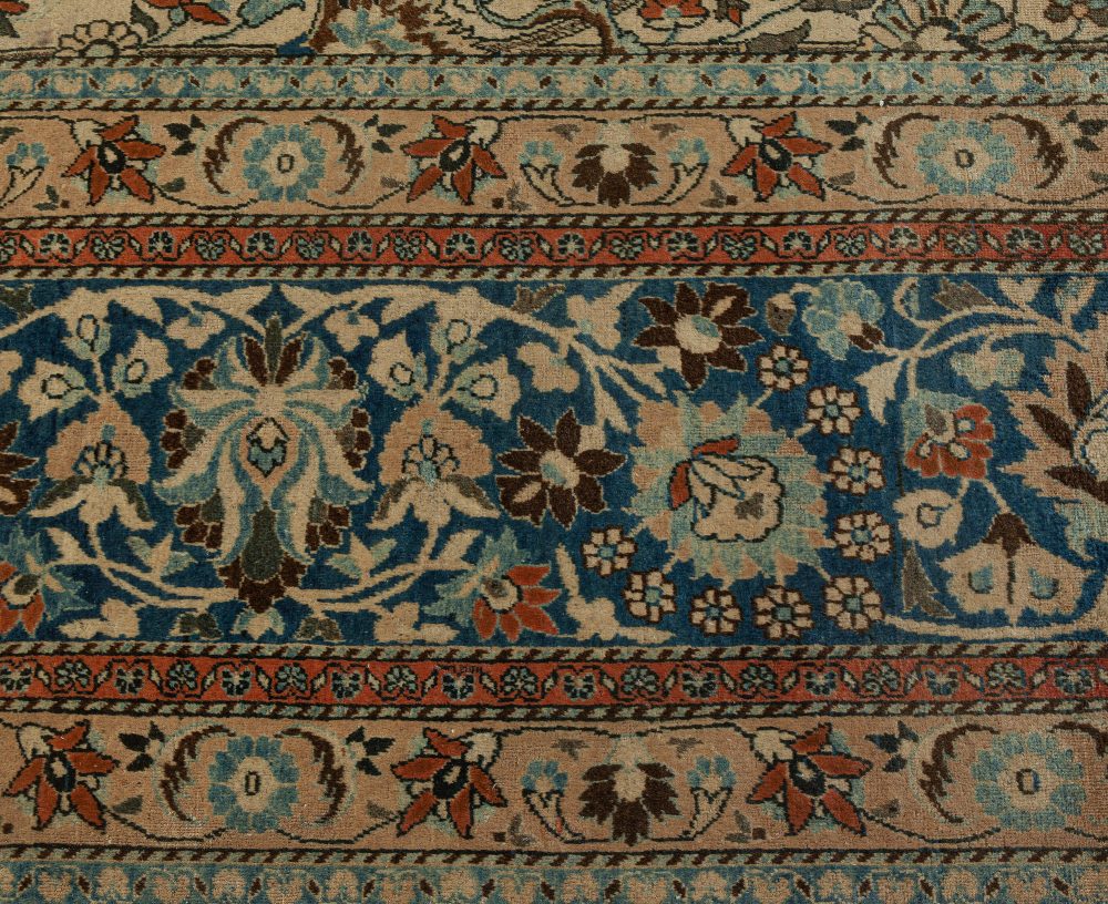 Antique Persian Khorassan Botanic Handmade Wool Rug BB0568