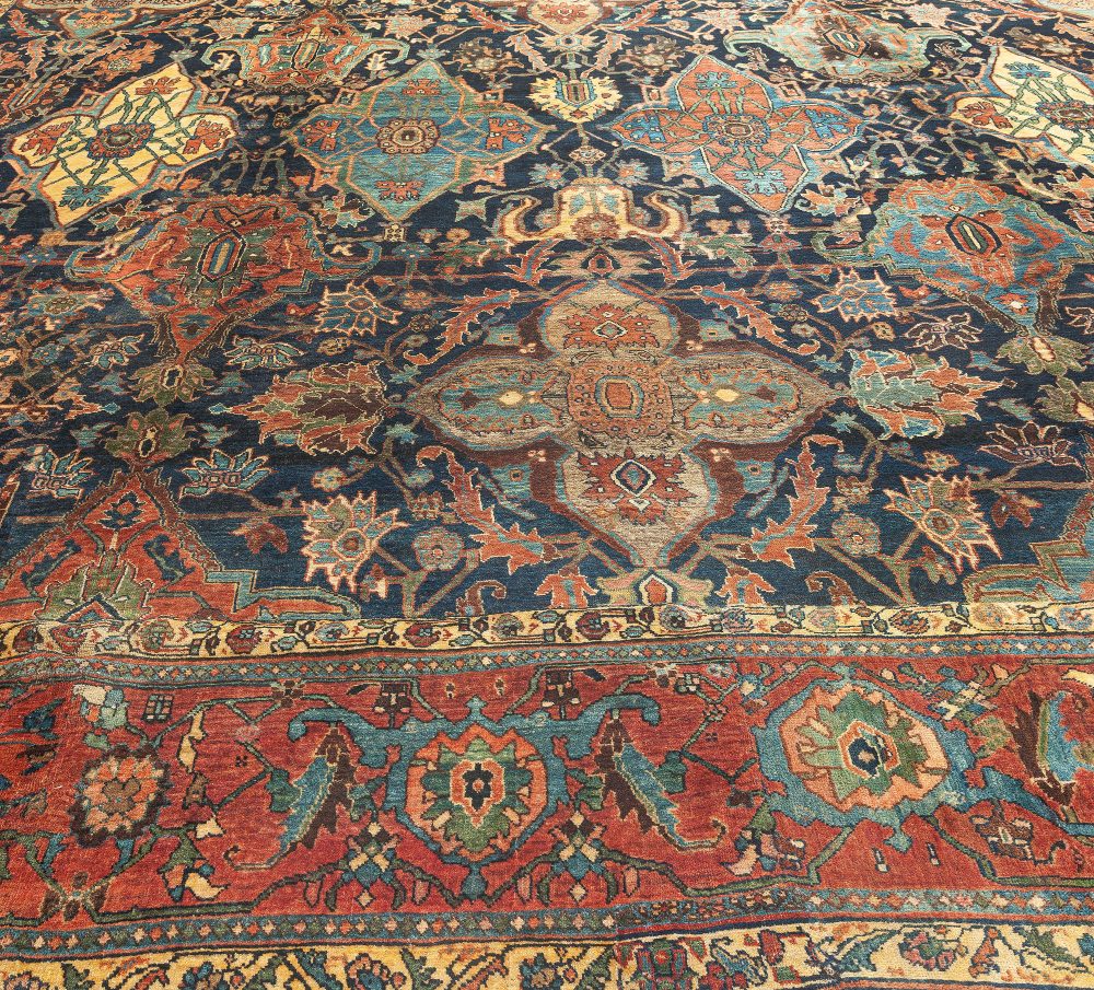 Authentic Oversized 19th Century Persian Bidjar Bold Handmade Rug (Size Adjusted) BB0688