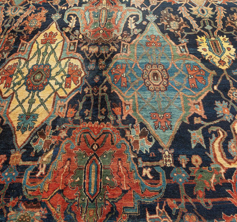 Authentic Oversized 19th Century Persian Bidjar Bold Handmade Rug (Size Adjusted) BB0688