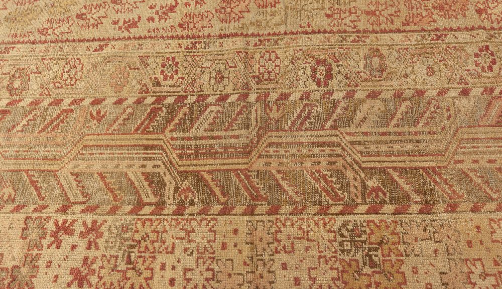 Authentic Red Handmade Turkish Ghiordes Rug from the 19th Century BB0765