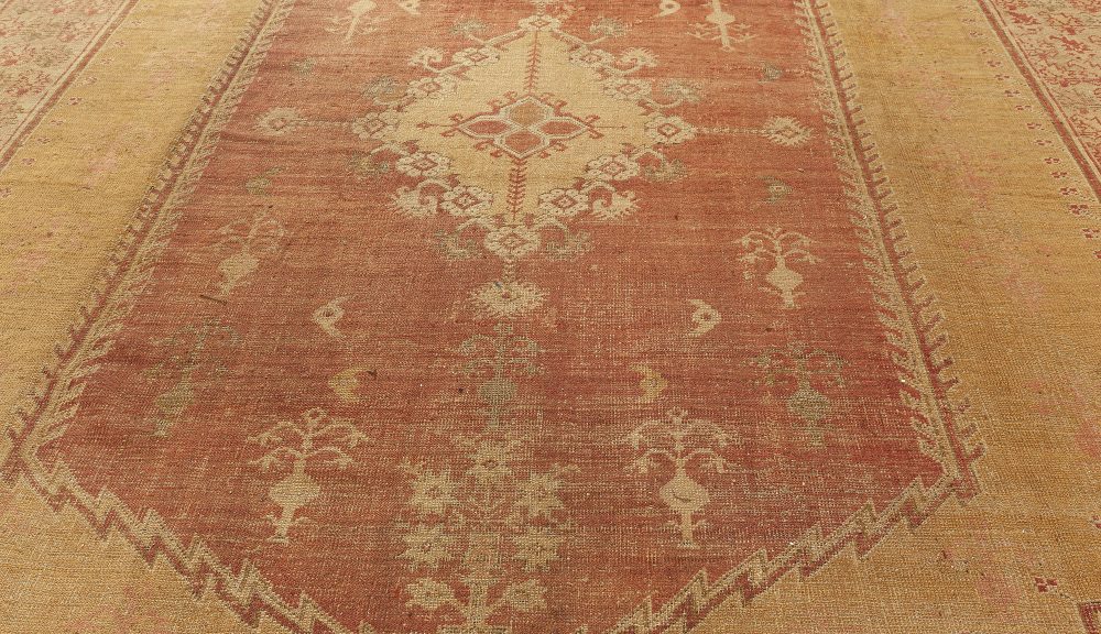 Authentic Red Handmade Turkish Ghiordes Rug from the 19th Century BB0765