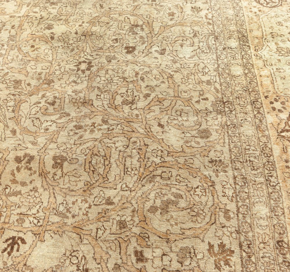 Antique Persian Tabriz Botanic Handmade Wool Carpet BB0899