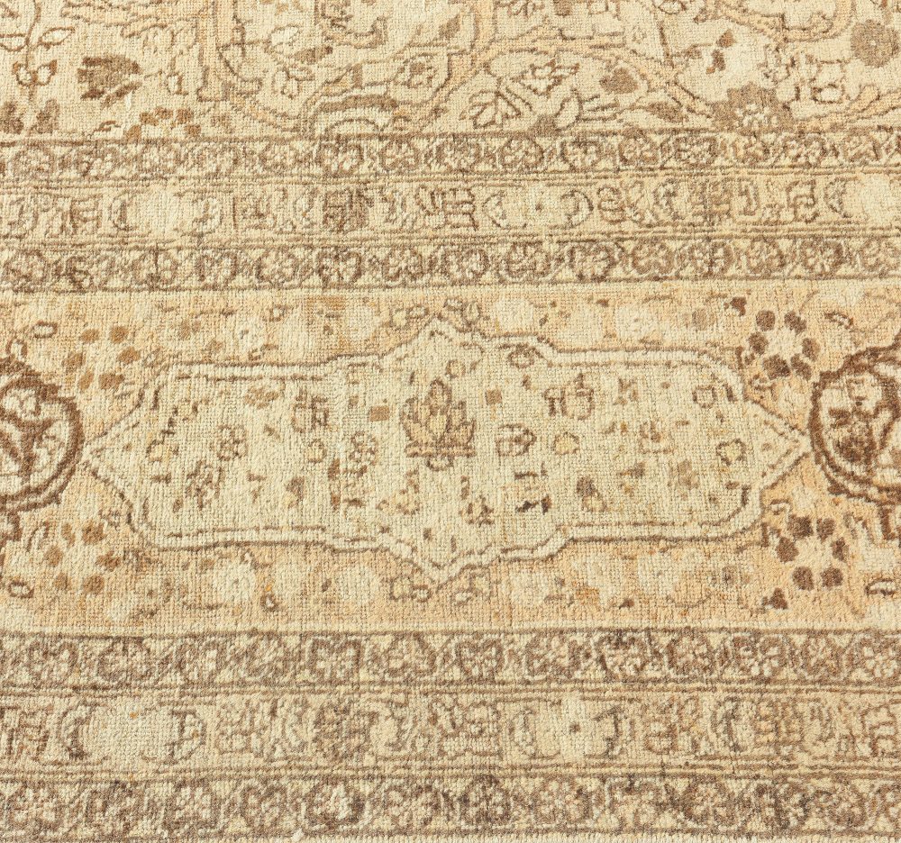 Antique Persian Tabriz Botanic Handmade Wool Carpet BB0899