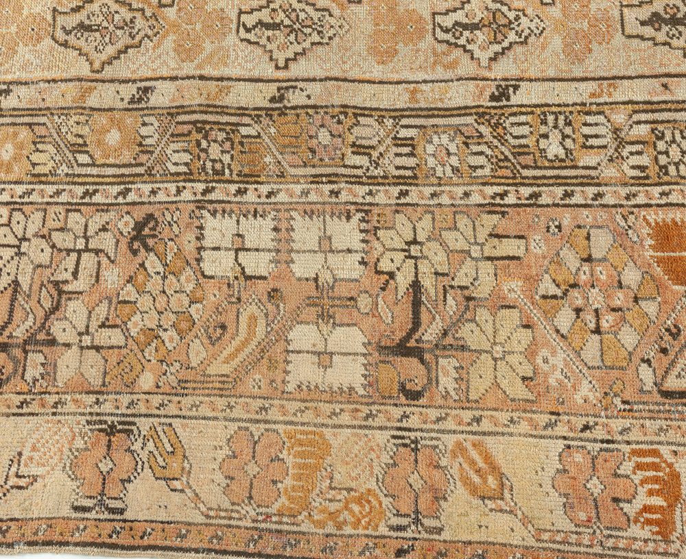 19th Century Turkish Ghiordes Beige Handwoven Wool Rug BB0921