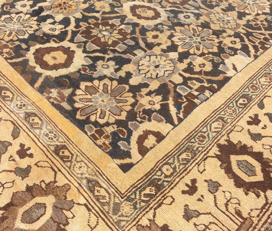 Antique Persian Sultanabad Botanic Hand Knotted Wool Rug BB1196