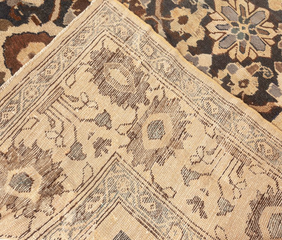 Antique Persian Sultanabad Botanic Hand Knotted Wool Rug BB1196