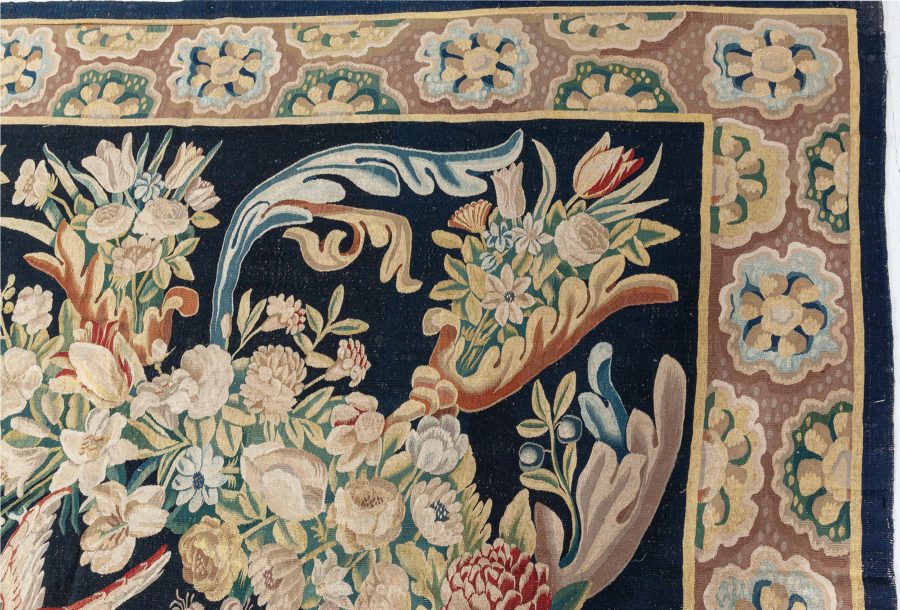 Authentic 18th Century Bold, Floral Gobelins Tapestry BB1212