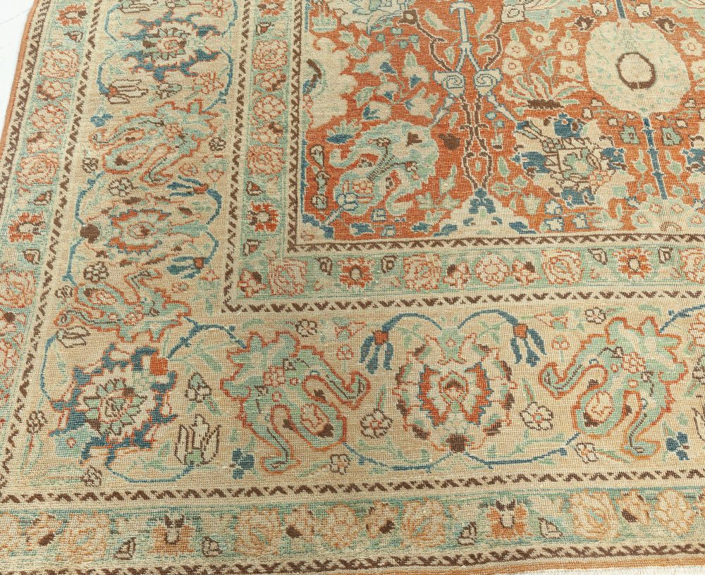 One-of-a-kind Antique Persian Tabriz Botanic Rug BB1544