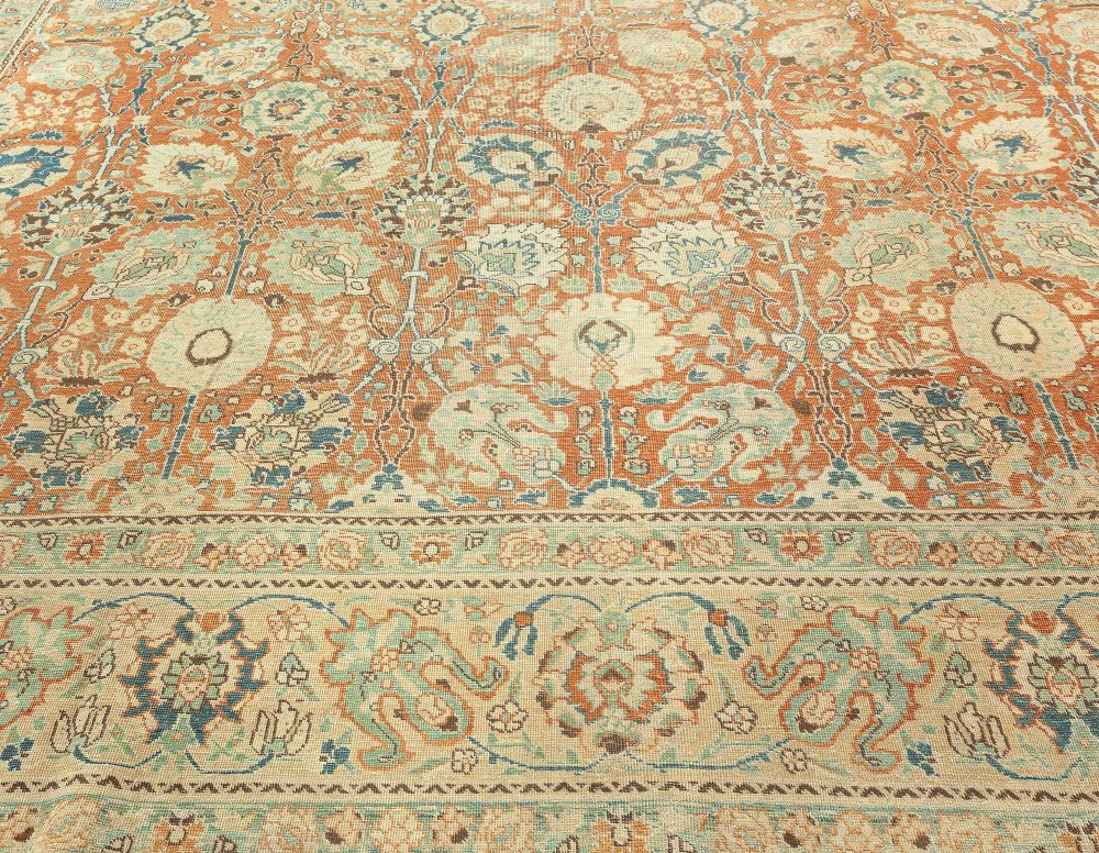 One-of-a-kind Antique Persian Tabriz Botanic Rug BB1544