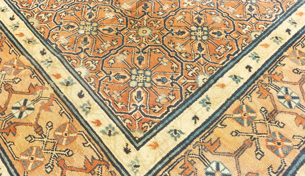 19th Century Central Asian Khotan Samarkand Handwoven Wool Carpet BB1643