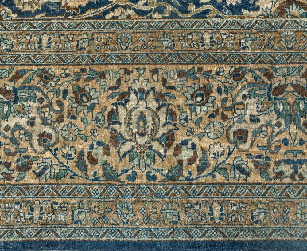 Vintage Persian Tabriz Botanic Handmade Wool Carpet BB1665