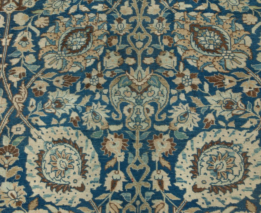 Vintage Persian Tabriz Botanic Handmade Wool Carpet BB1665