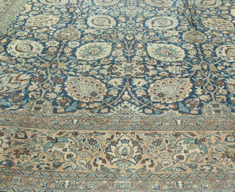 Vintage Persian Tabriz Botanic Handmade Wool Carpet BB1665