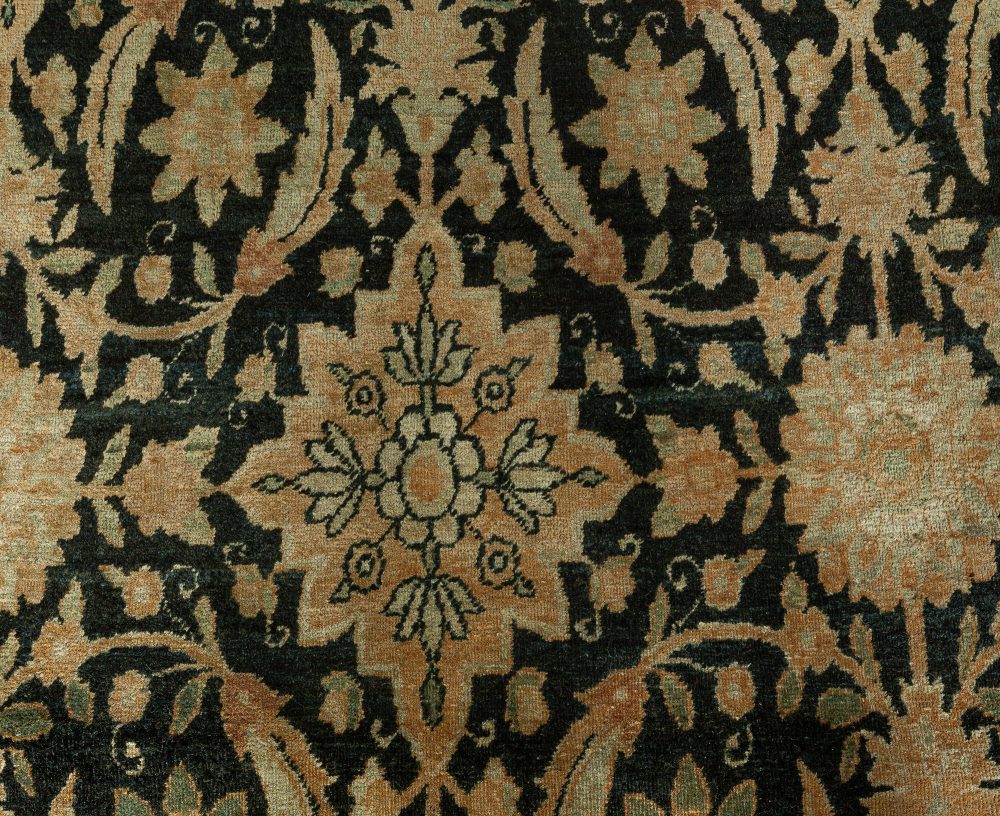 Antique Persian Kirman Botanic Handmade Wool Carpet BB1687