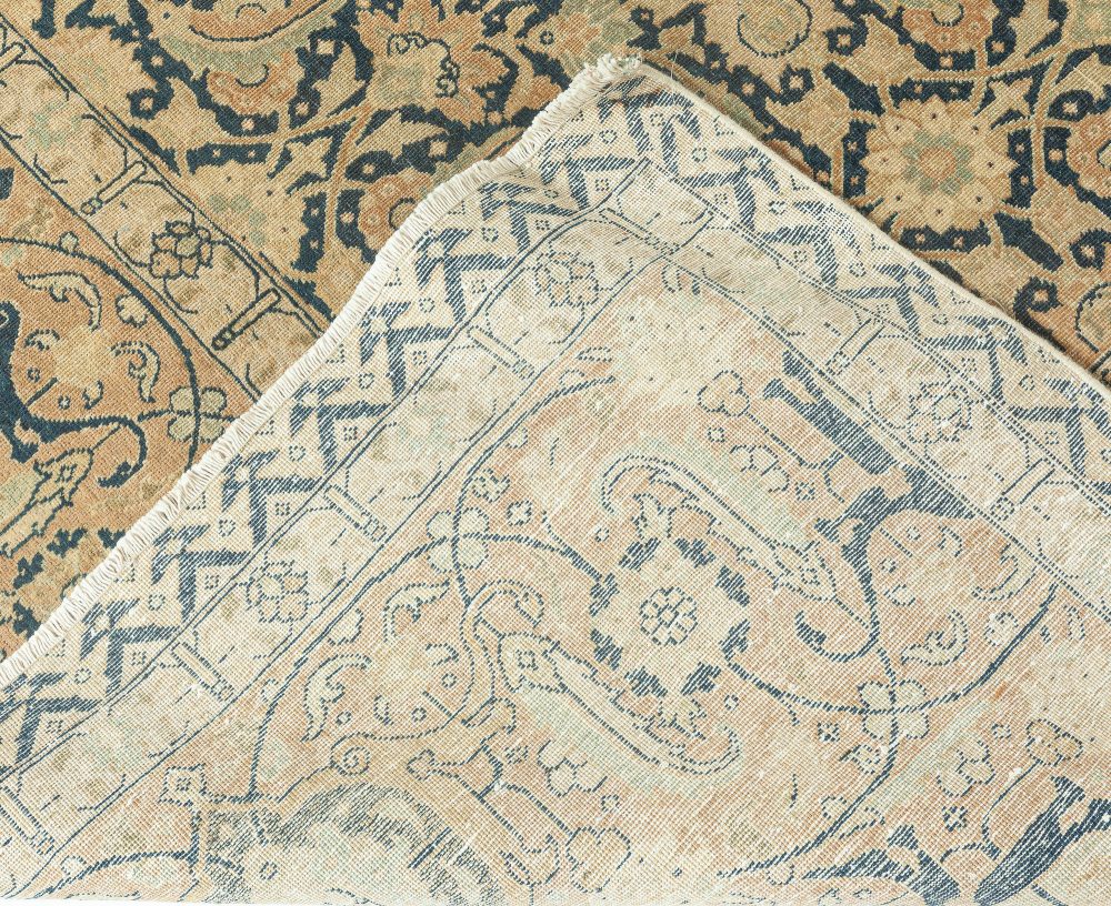 Antique Persian Tabriz Botanic Brown Handmade Carpet BB1702