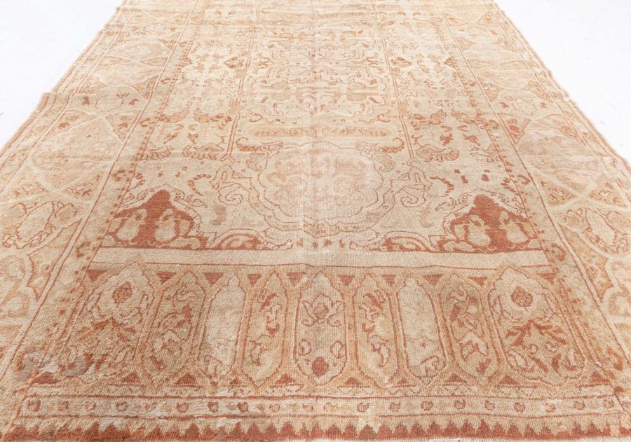 Authentic Indian Amritsar Beige, Brown Handmade Wool Rug BB1784