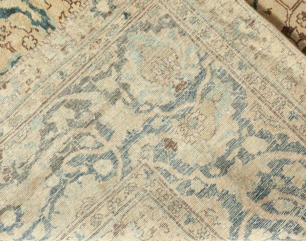 Vintage Persian Tabriz Botanic Handmade Wool Carpet BB2057