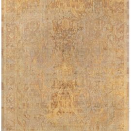Amritsar Indian Antique Allover Geometric Rug In Golden Tan – Hand-Knotted Wool – Circa 1900 BB2234