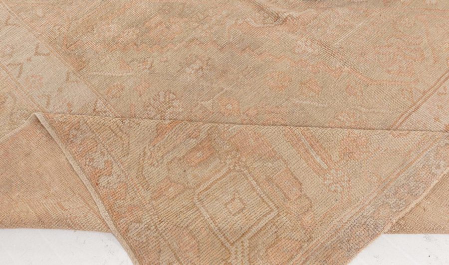 Authentic 19th Century Turkish Oushak Handmade Wool Rug BB2469