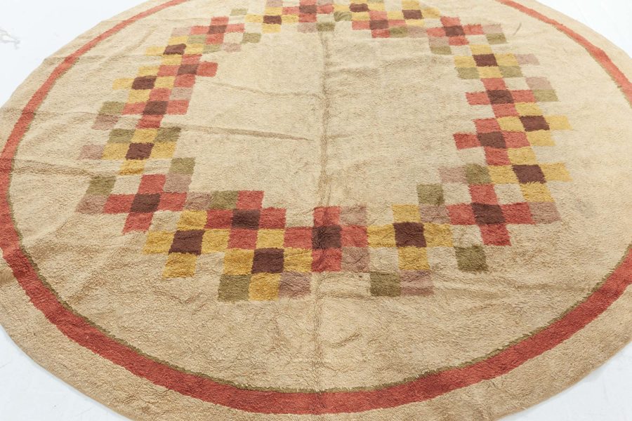 High-quality Art Deco Round Handmade Wool Rug BB2488