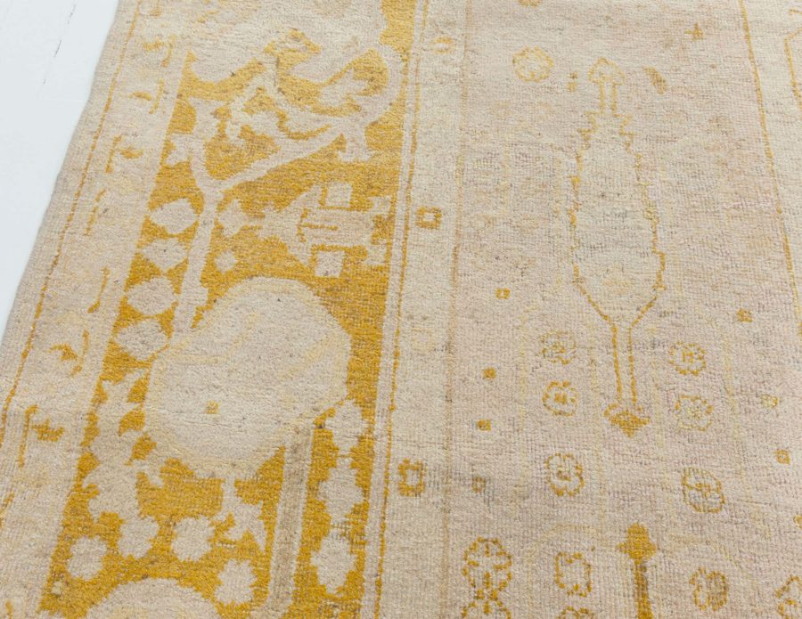 Antique Indian Amritsar Botanic Handmade Wool Rug BB2846