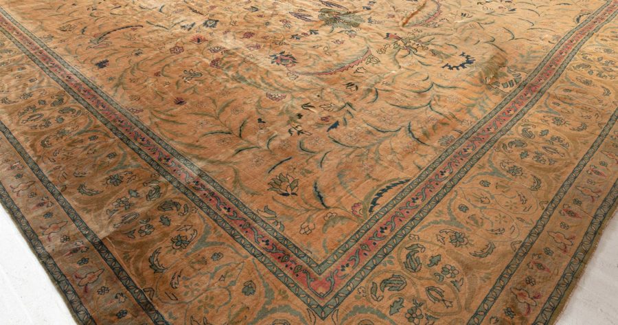 Oversized Antique Indian Handmade Wool Carpet (Size Adjusted) BB2855