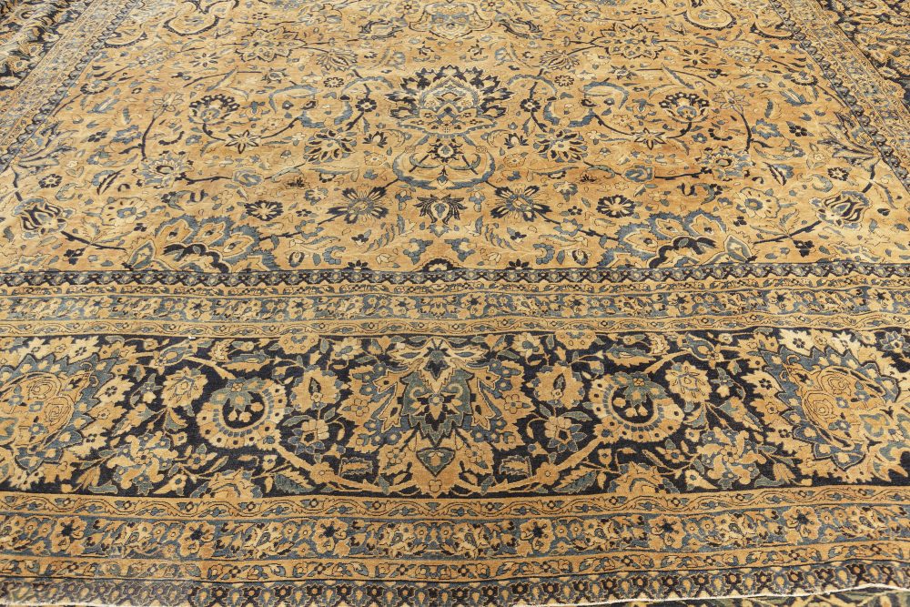 Oversized Antique Persian Kirman Botanic Handmade Wool Rug BB2962