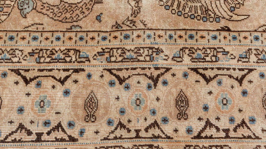 Fine Antique Persian Tabriz Handwoven Wool Carpet BB3294