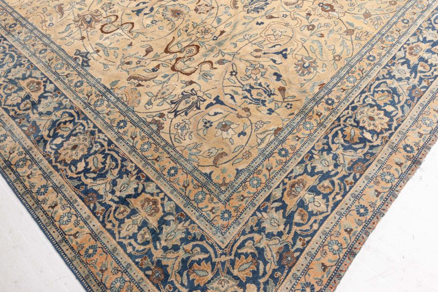 Antique Persian Tabriz Floral Handmade Wool Rug BB3325