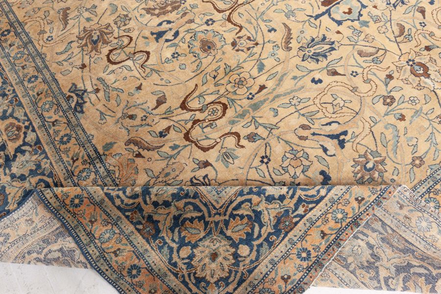 Antique Persian Tabriz Floral Handmade Wool Rug BB3325