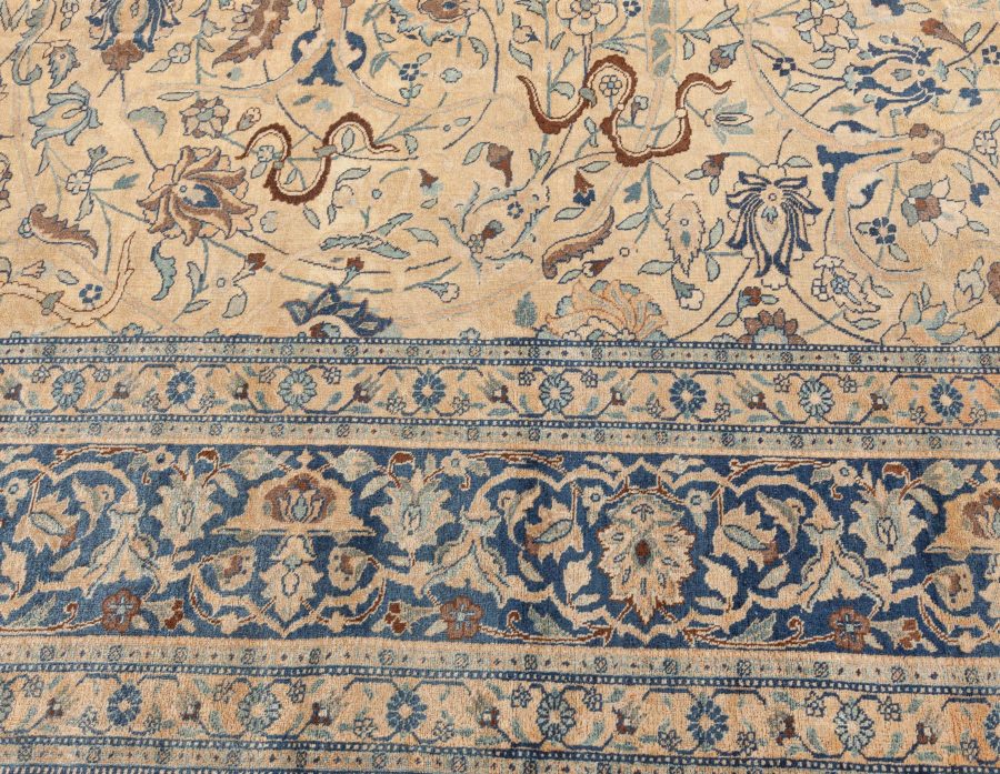 Antique Persian Tabriz Floral Handmade Wool Rug BB3325