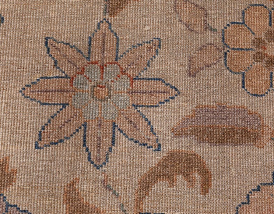 Antique Persian Tabriz Beige Handmade Wool Rug BB3359