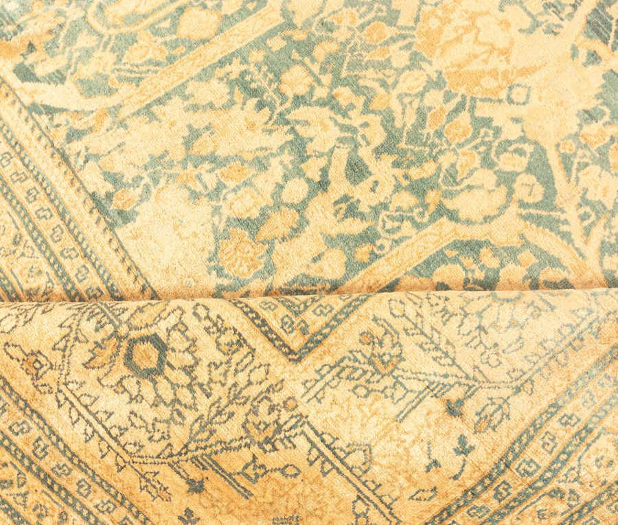 Antique Persian Tabriz Botanic Handmade Wool Rug BB3418