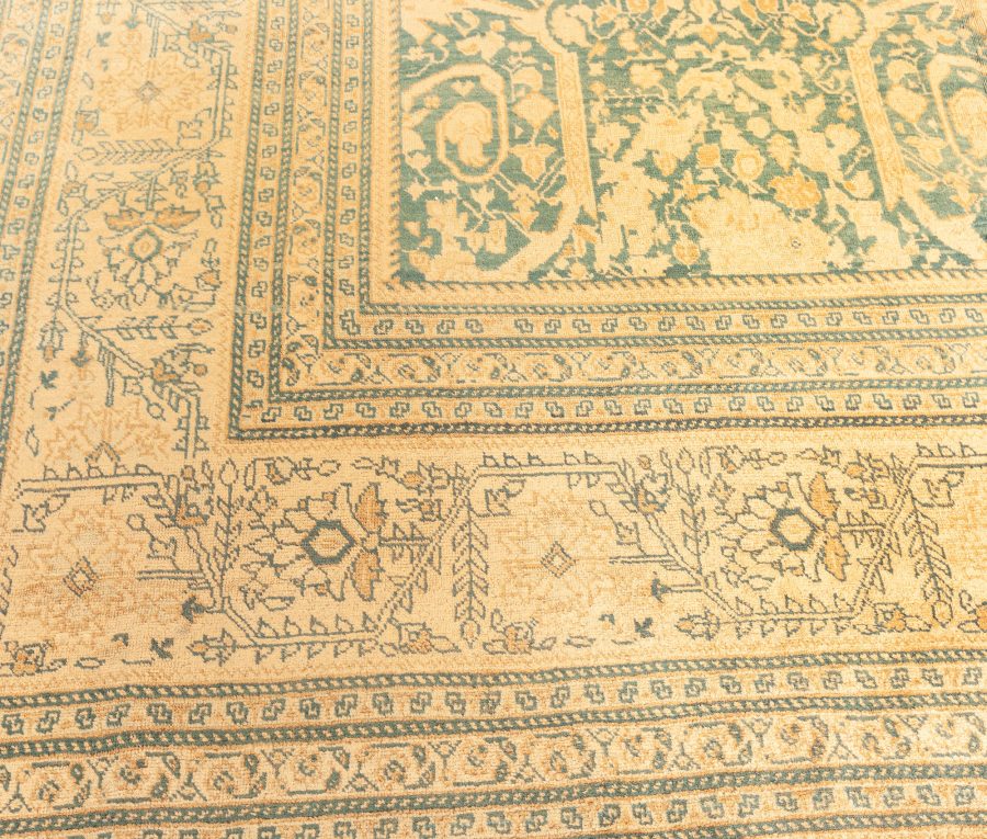 Antique Persian Tabriz Botanic Handmade Wool Rug BB3418