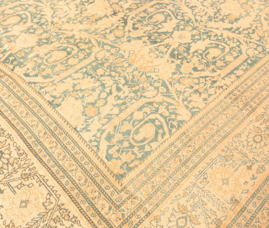 Antique Persian Tabriz Botanic Handmade Wool Rug BB3418