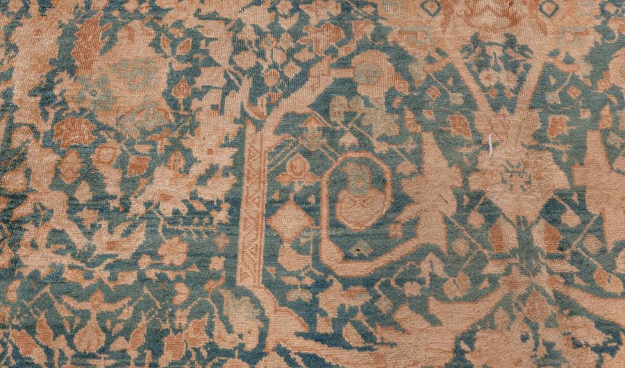 Antique Persian Tabriz Botanic Handmade Wool Rug BB3418