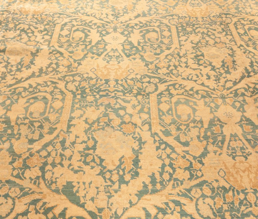 Antique Persian Tabriz Botanic Handmade Wool Rug BB3418