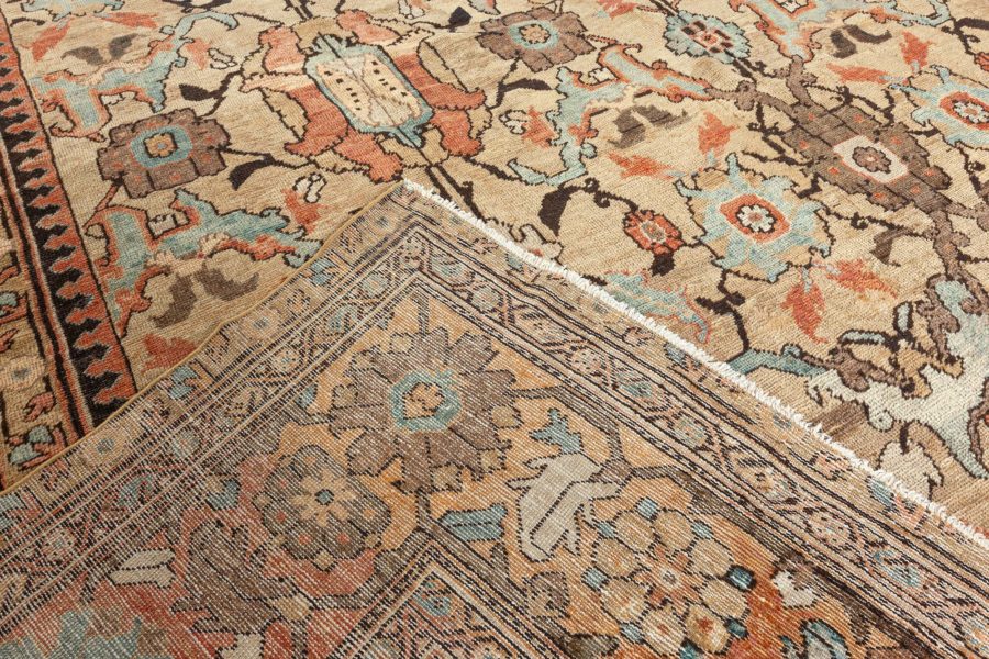 Antique Persian Sultanabad Green Handmade Wool Carpet BB3442