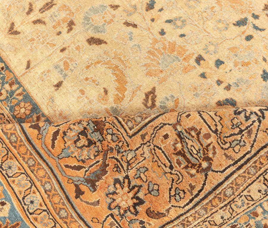 Fine Antique Persian Khorassan Botanic Handmade Wool Rug BB3662