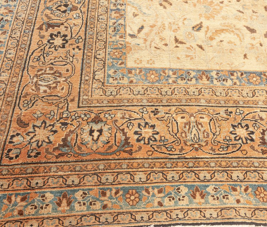 Fine Antique Persian Khorassan Botanic Handmade Wool Rug BB3662