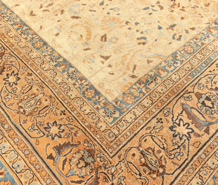 Fine Antique Persian Khorassan Botanic Handmade Wool Rug BB3662