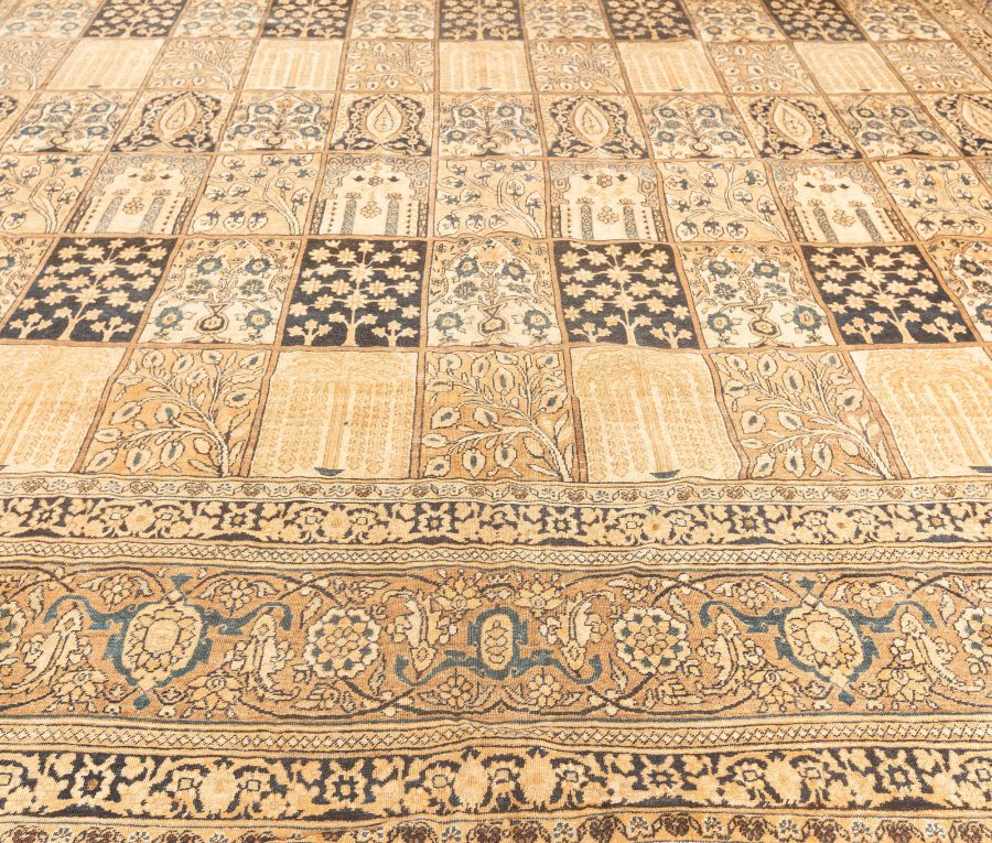 Fine Antique Persian Kirman Botanic Handmade Wool Rug BB3671