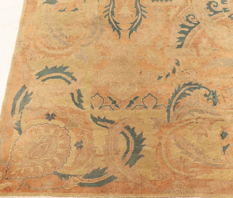 Fine Antique Indian Bold, Orange Handmade Wool Rug BB3704