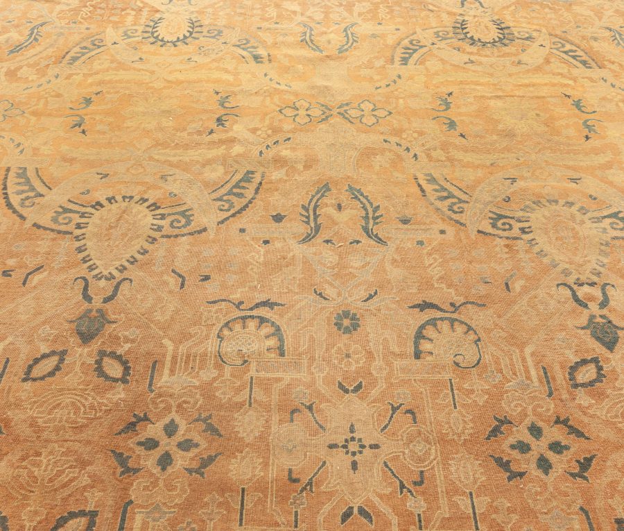 Fine Antique Indian Bold, Orange Handmade Wool Rug BB3704