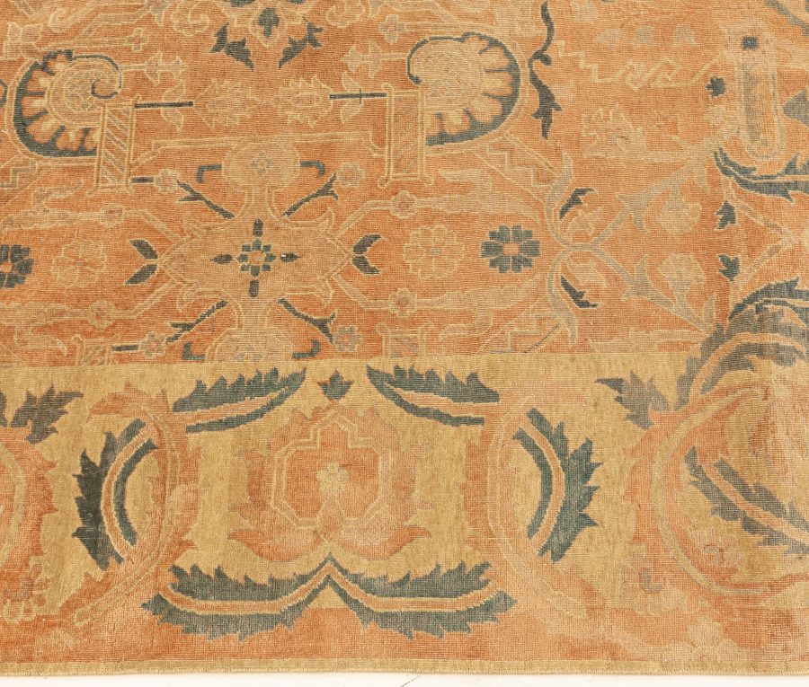 Fine Antique Indian Bold, Orange Handmade Wool Rug BB3704