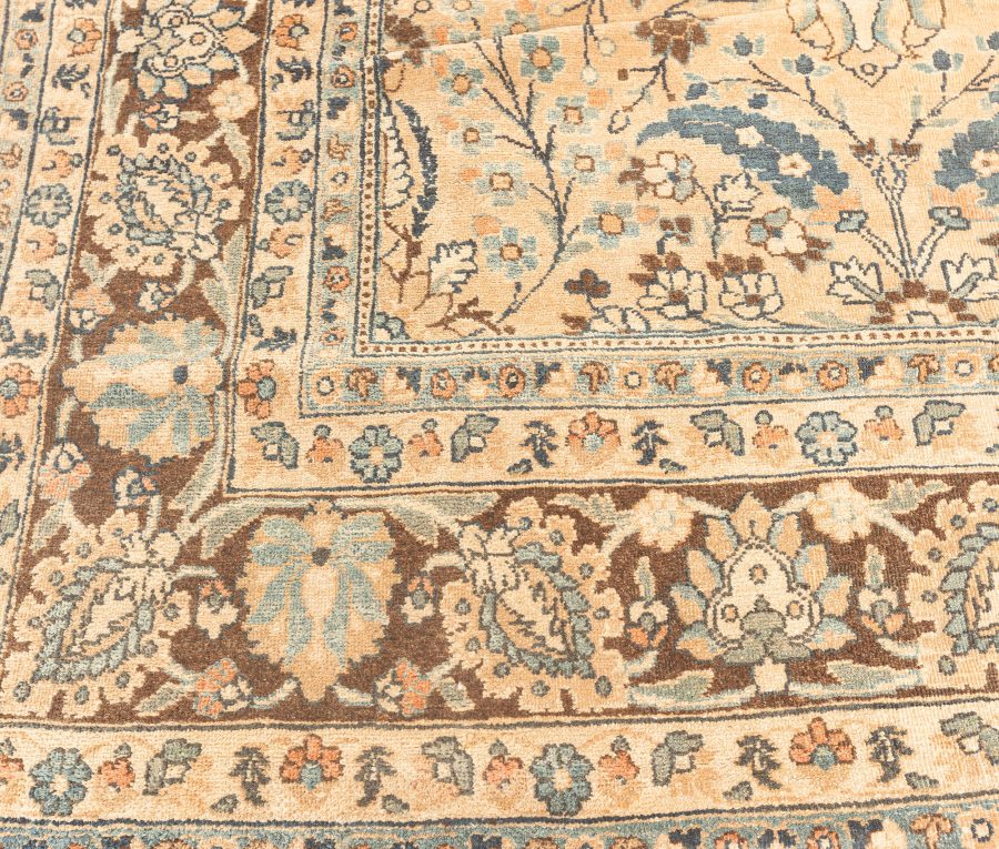 Vintage Persian Meshad Botanic Handmade Wool Carpet BB3761