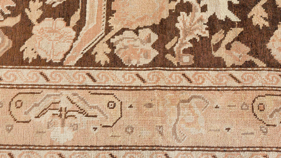 Antique Karabagh Botanic Brown Handmade Wool Carpet BB3855