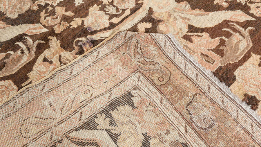 Antique Karabagh Botanic Brown Handmade Wool Carpet BB3855